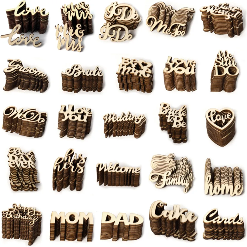 

15pcs Decorative Letters Wooden Word Sign Welcome Happy Birthday Wedding Party Decoration Natural Wood Crafts Ornament DIY Decor