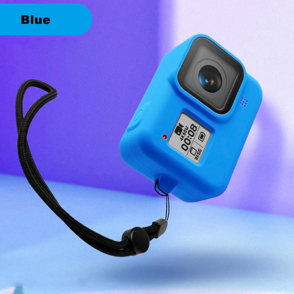 Blue-case JINSERTA мягкий силиконовый корпус Защитная пленка для Gopro Hero 8 чехол черный Полное покрытие оболочка для Gopro Hero 8 Экшн-камера - Цвет: Blue-case