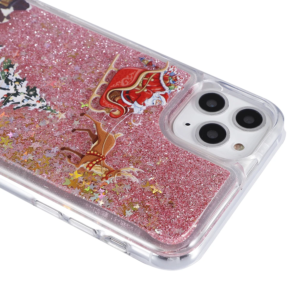 Dynamic Liquid Quicksand Christmas Phone Case For iPhone 11 Pro XS Max X XR 6 6S 7 7Plus 8 8Plus Bling Hard PC Back Cover |