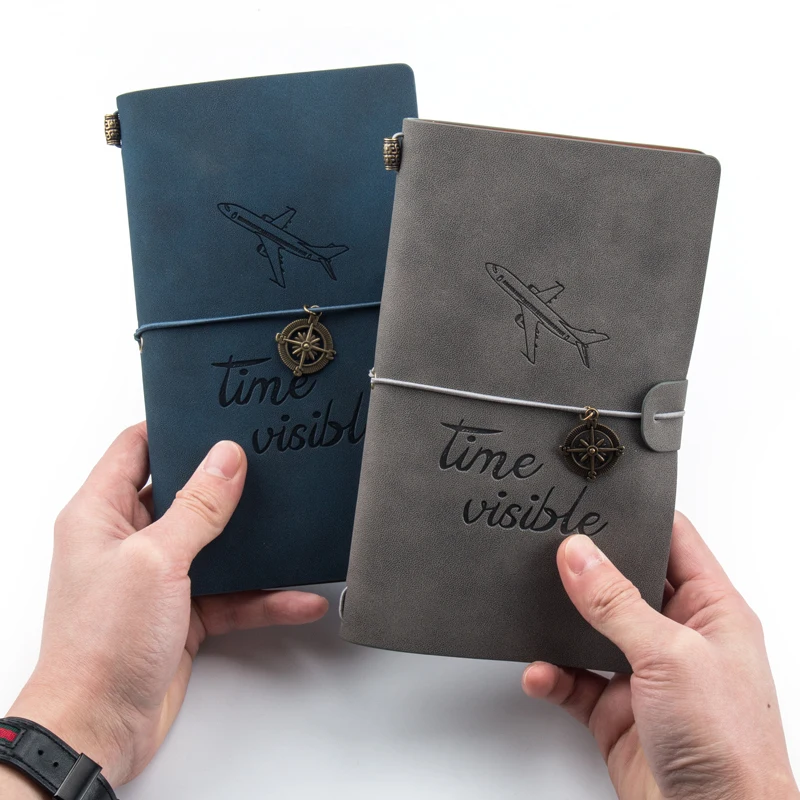 A6 Mini Travel Journal Vintage Ruled Plain Kraft Notebook