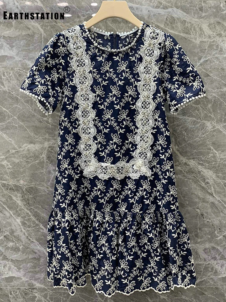 Тяжелое ремесло вышивка бисер наклейки круглый вырез свободное платье женская