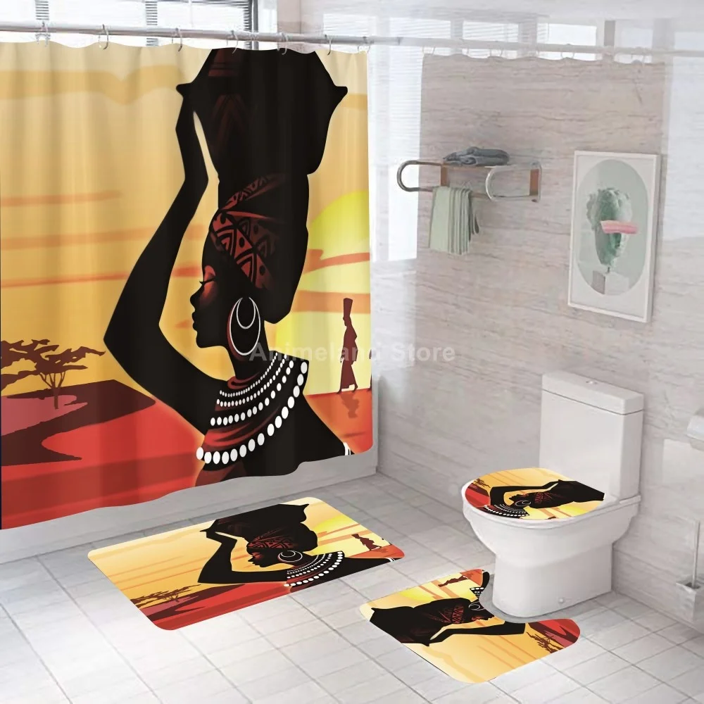Черная стандартная занавеска для душа ванной комнаты девочек наборы коврик