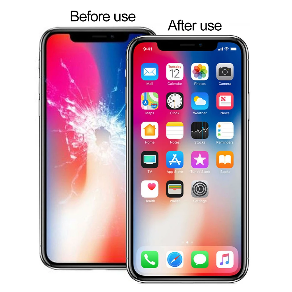 Для iPhone X XR XS 11 Pro Max сменный экран Переднее стекло комплект для ремонта Черный с