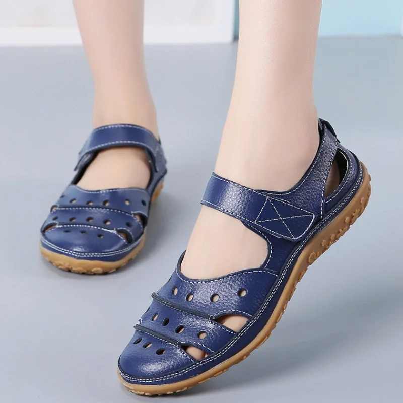 Женские босоножки коллекция 2019 года Новые Летние кожаные женские туфли ручной