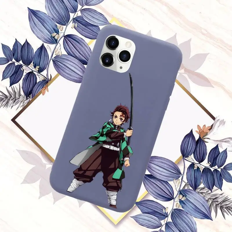 

Demon Slayer nezuko Kimetsu Phone Case Purple Candy Color for iPhone 11 12 mini pro XS MAX 8 7 6 6S Plus X SE 2020 XR