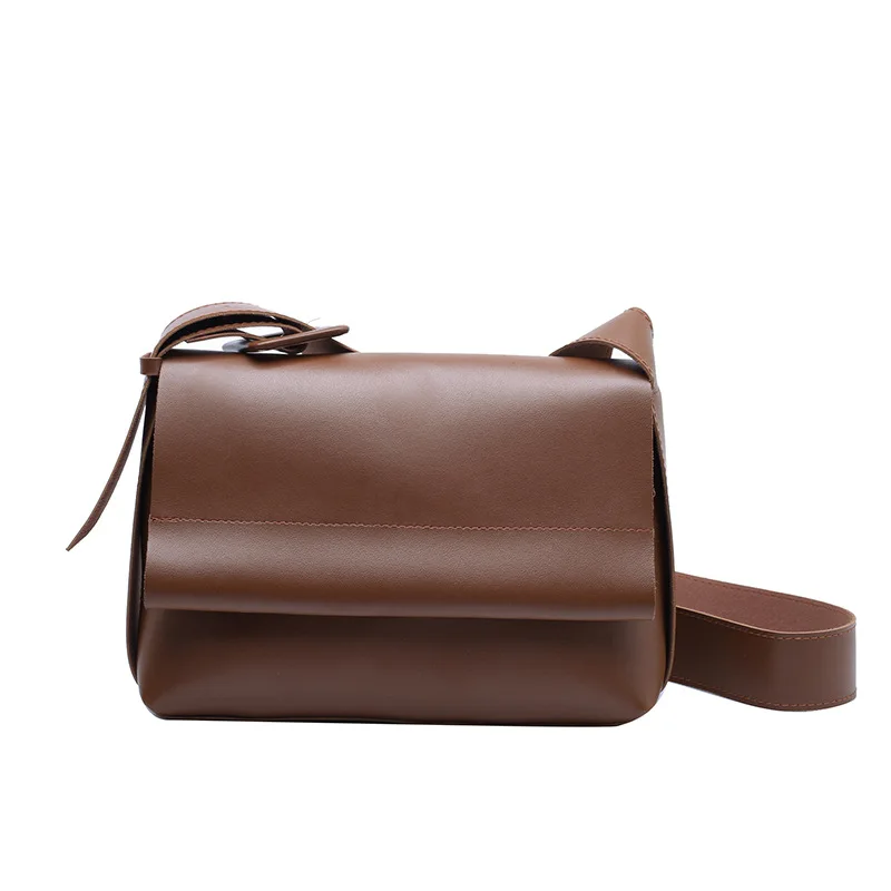 

Simple Casual Leather Women Shoulder Bag Luxury Brand Designer Pu Lady Handbags Crossbody Bag Wide Shoulder Messenger Bag