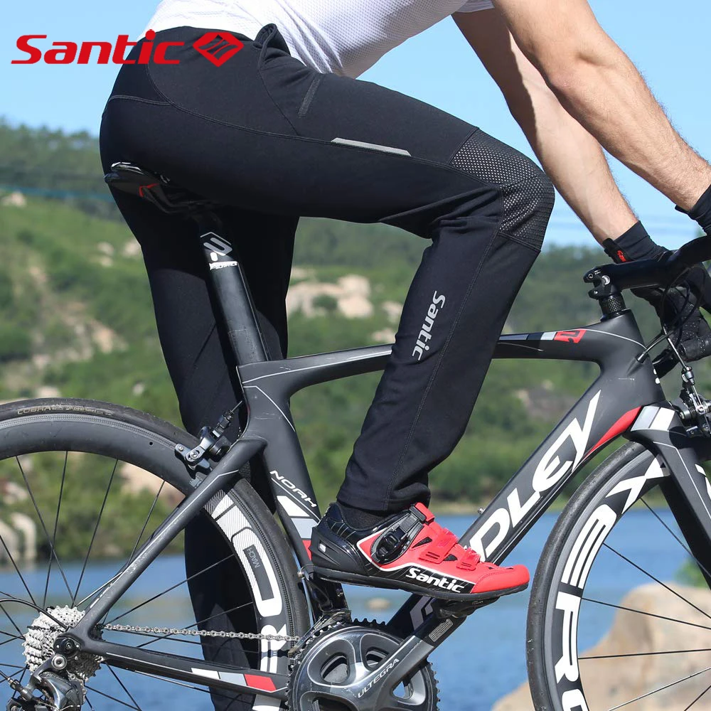 Мужские велосипедные штаны Santic Зимние флисовые термальные колготки
