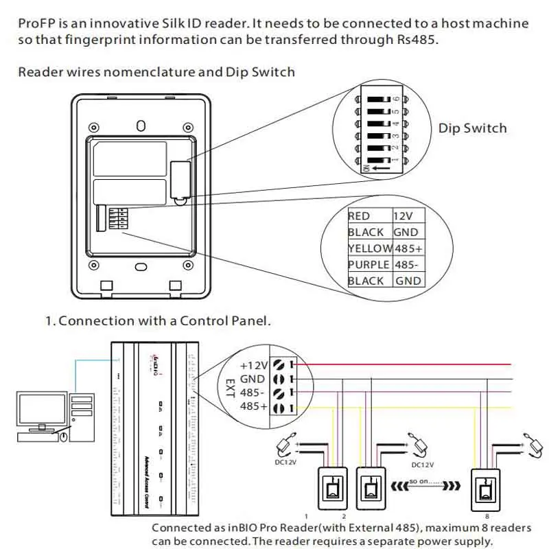 new ip65 waterproof zk rs485 biometric fingerprint reader access control rfid reader compatible with inbio access control system free global shipping