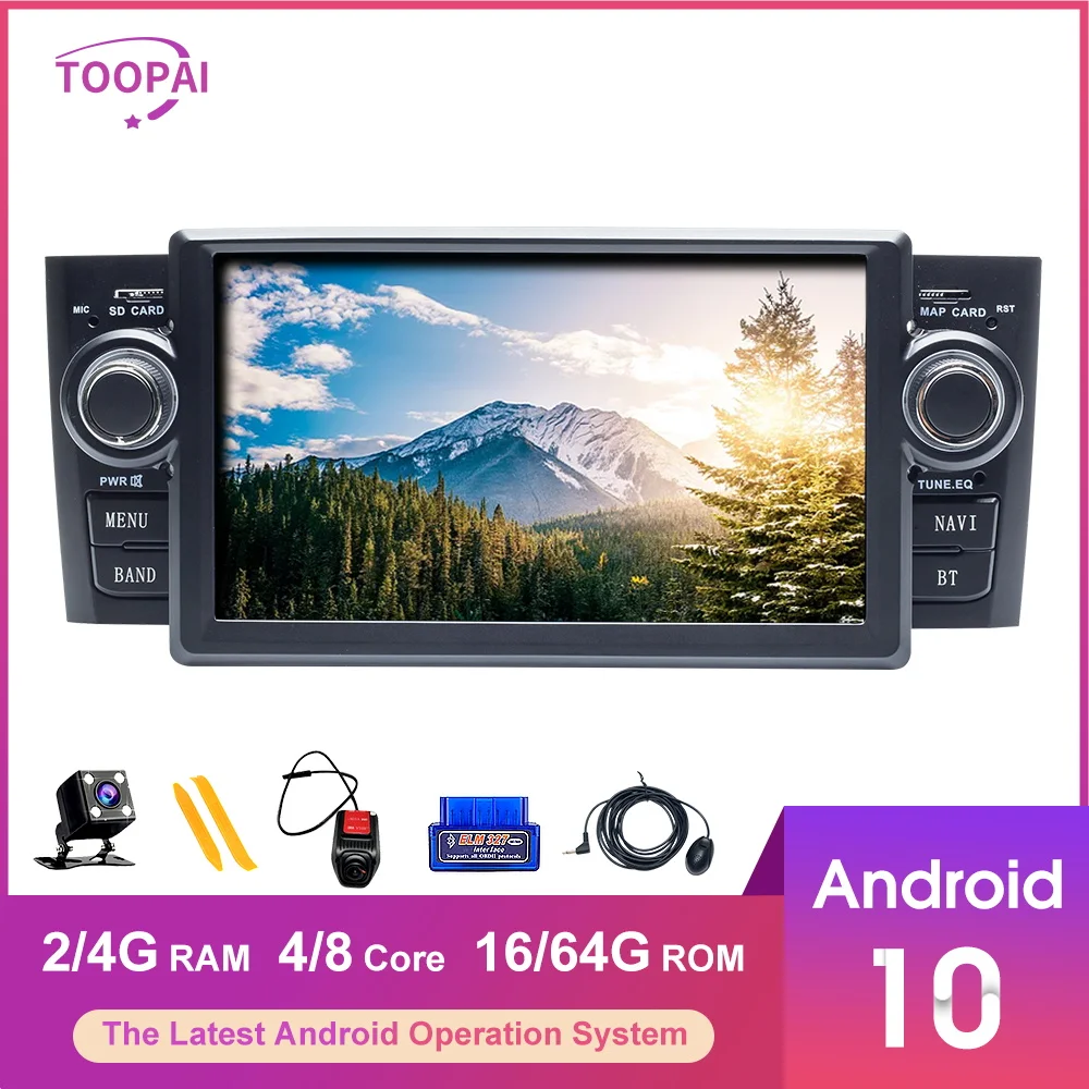 Автомобильный мультимедийный плеер TOOPAI Android 10 для Fiat Grand Punto Linea 2007