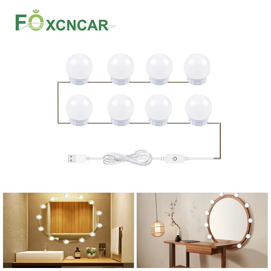 5V светодиодный косметический зеркальный светильник голливудский USB настенный