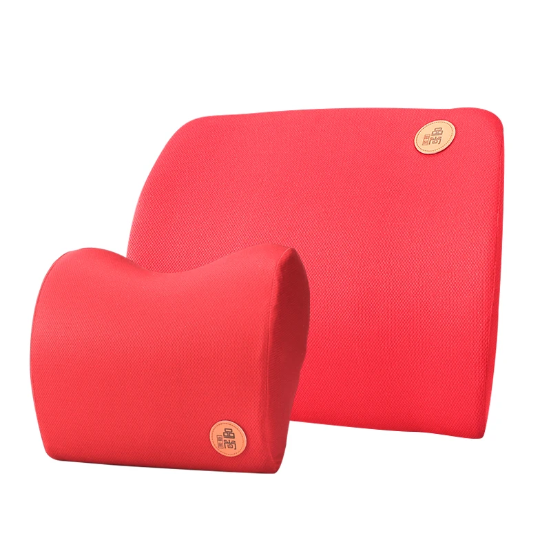 red Car Pillow Memory Cotton Foam Headrest Neck Warm Winter Car Seat Support Lower Back Cushion Lumbar Support Rest Auto Accessories - Название цвета: red