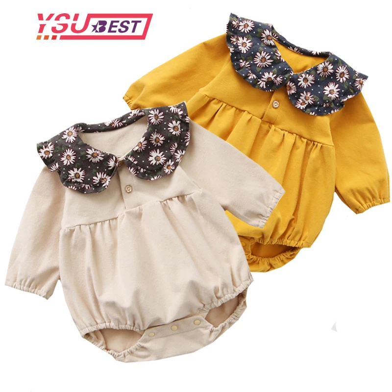 

Детское хлопковое боди с длинным рукавом, с цветочным принтом