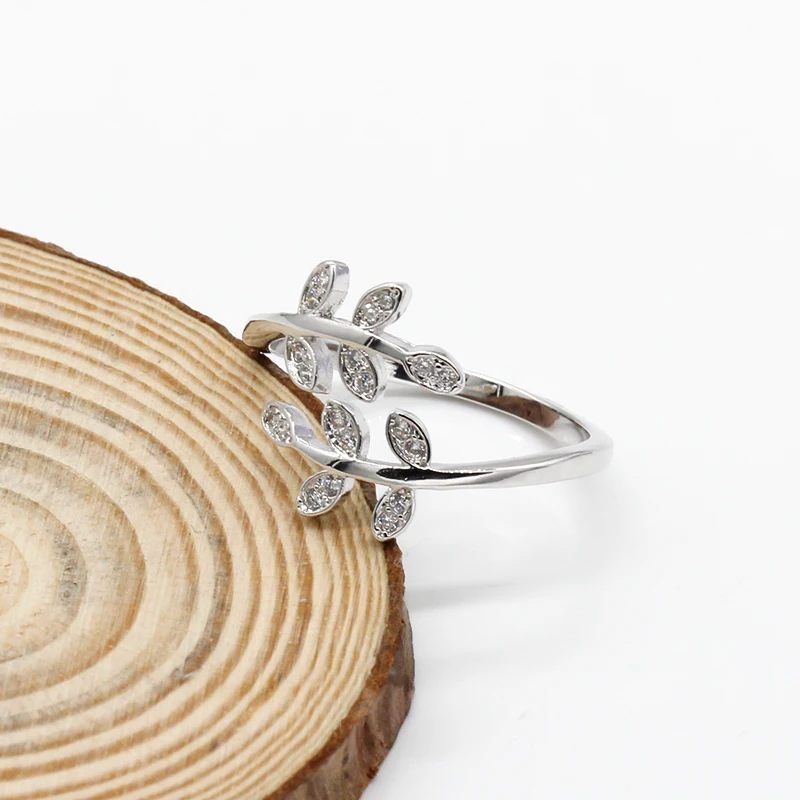 Женское регулируемое кольцо с листьями Открытое в простом стиле Подарочная