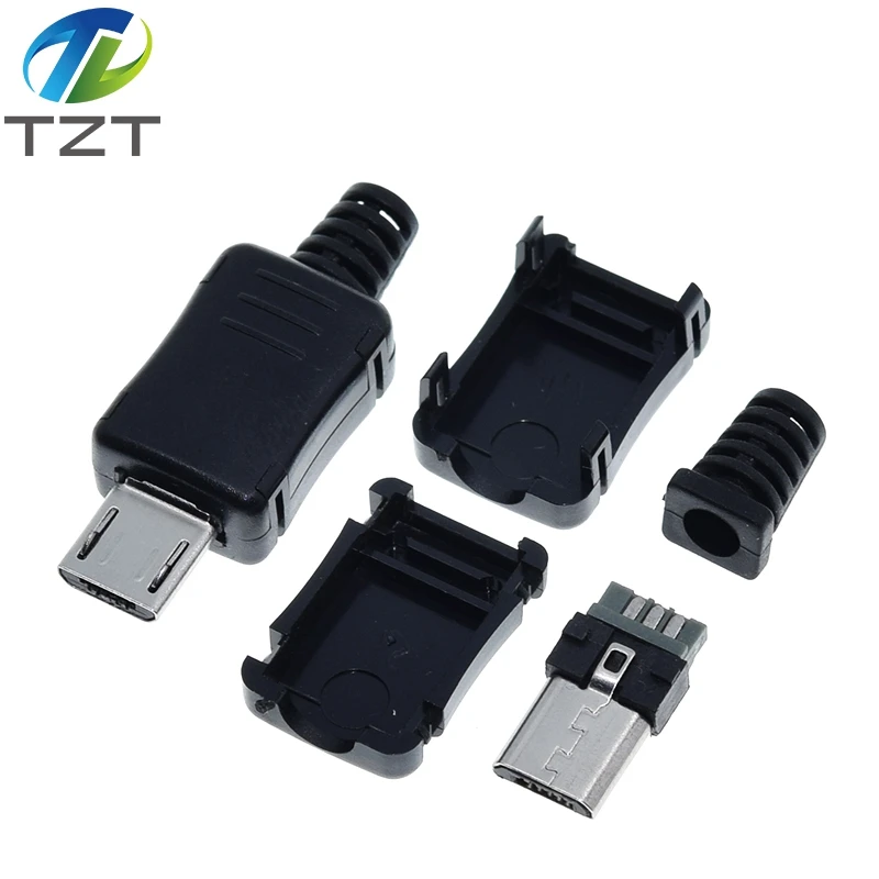 TZT Высокое качество 10 шт. микро USB разъем Мужской Micro 2 0 5PIN с пластиковой крышкой