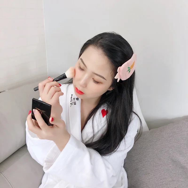 11cm large flower face wash bangs hairpin funny headdress cartoon fruit clip side press hair mask |