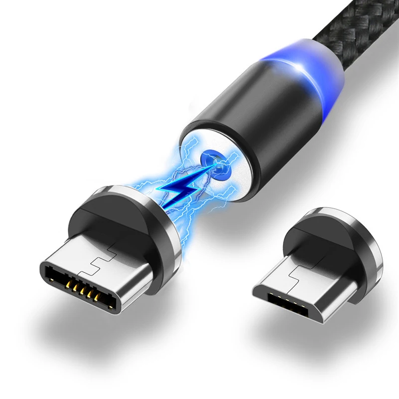 Магнитный USB-кабель ACCALIA со светодиодной подсветкой Micro USB TYPE-C магнитный для