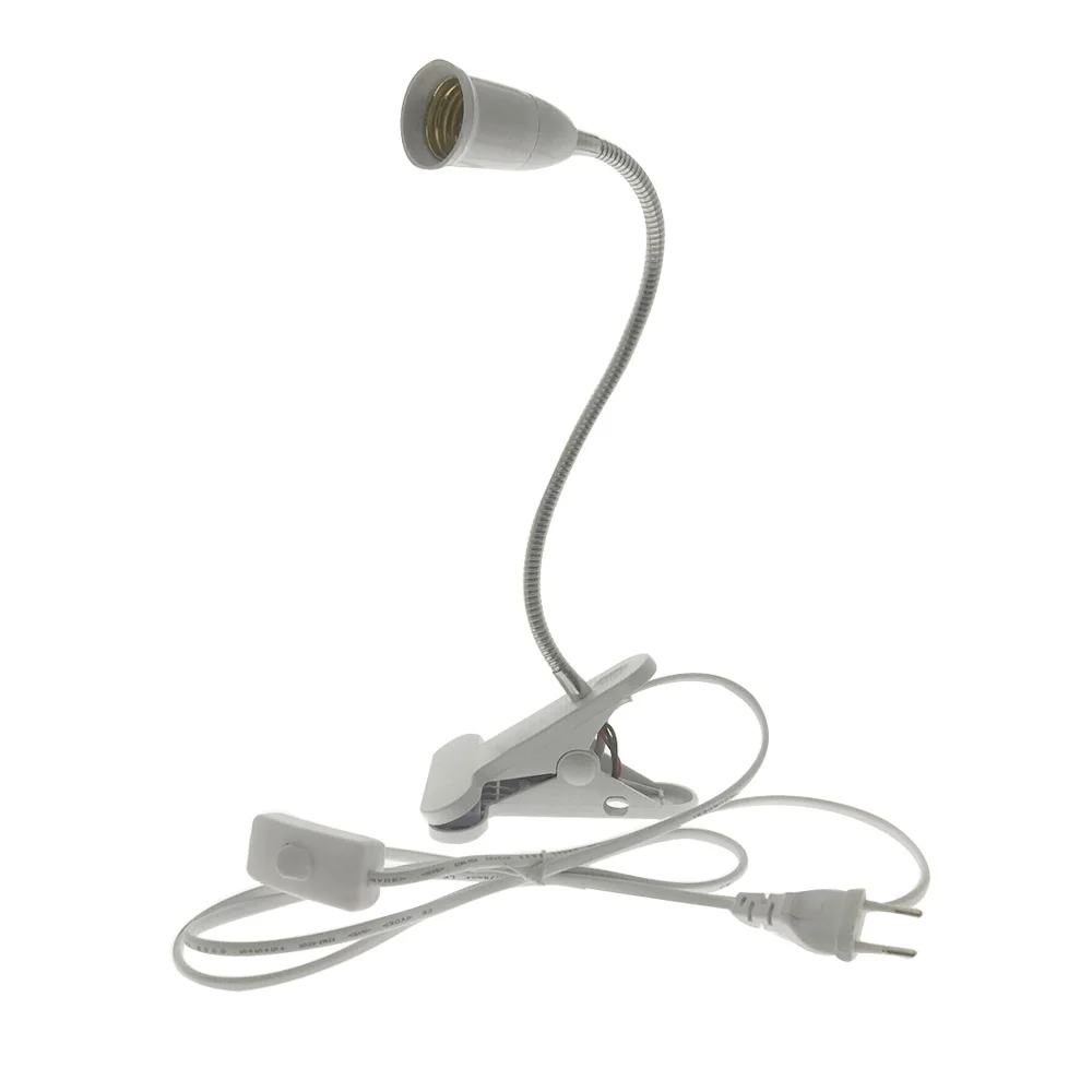 

Вилка европейского и американского 360 градусов Регулируемая Настольная подставка держатель лампы E27 база светильник гнездо зажим s-образной формы на кабель с вкл/выкл переключатель для дома растения