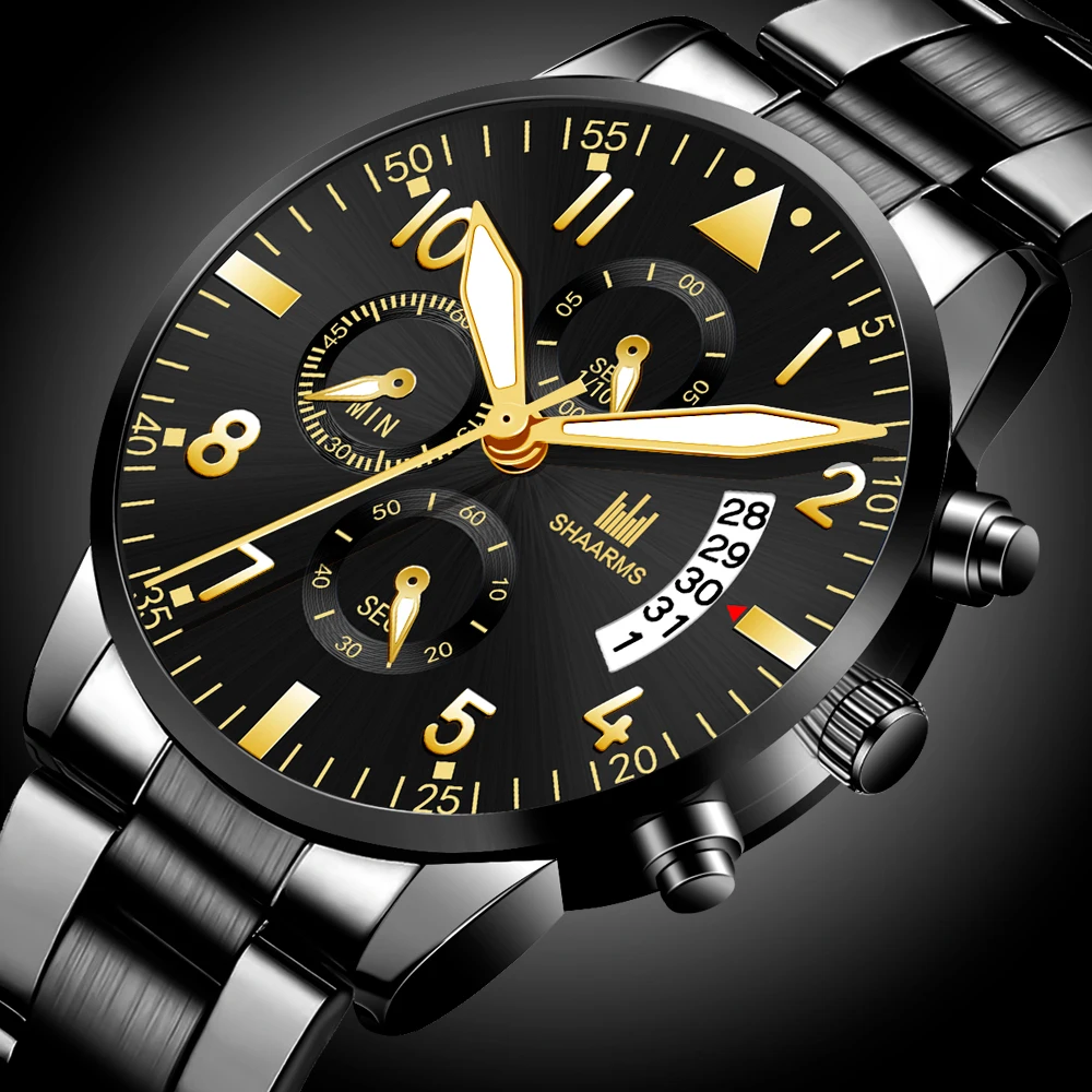 Мужские кварцевые часы SHAARMS 2020 модные наручные в стиле милитари спортивные