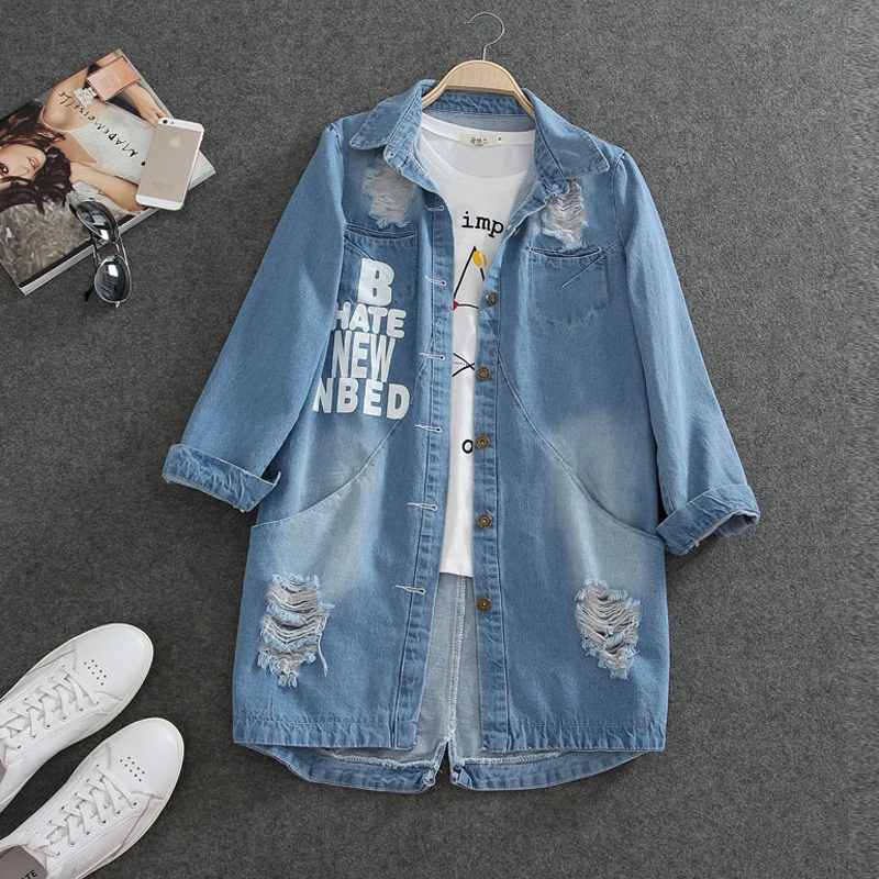 Plus Size 9XL Denim Jackets Autumn Winter Women Jacket Vintage Long Sleeve Loose Female Jeans Coat Casual Girls Outwear | Женская одежда