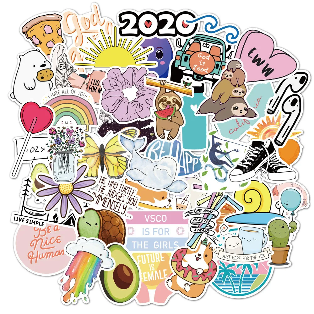 

75Pcs This Is Summer Time Vsco Stickers 2020 Fashion Vsco Girl Things on Laptop Fridge Phone Suitcase Guitar Waterproof Sticker