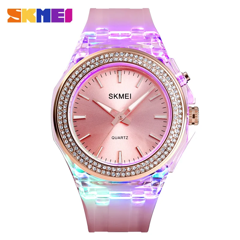 

SKMEI Fashion Casual Women's Quartz Watch LED Back Light Watches Ladies Dress Bracelet Top Brand Women Wristwatch Clock 1553