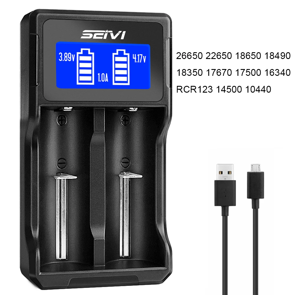 

22650 зарядное устройство с ЖК-дисплеем, двойной USB интеллектуальное зарядное устройство для 26650 22650 18650 18490 18350 17670 17500 RCR123 16340 14500