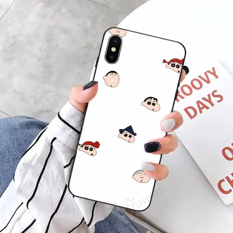 

Anime cute Crayon Shin-chan Phone Case Candy Color for iPhone 6 7 8 11 12 s mini pro X XS XR MAX Plus