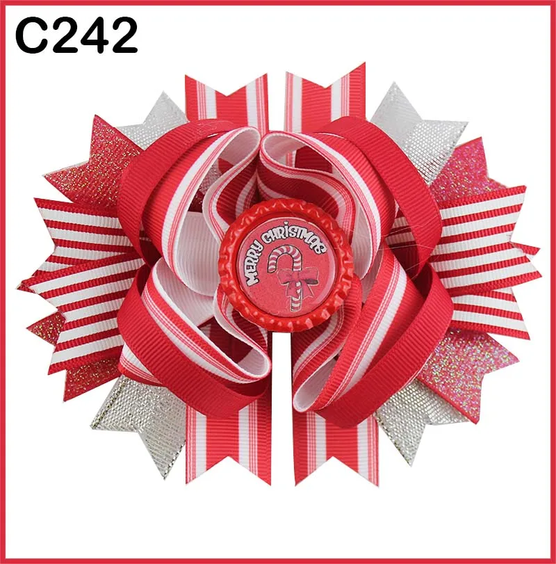 Бесплатная доставка-D 35 шт. рождественские банты для волос с перьями конфетный