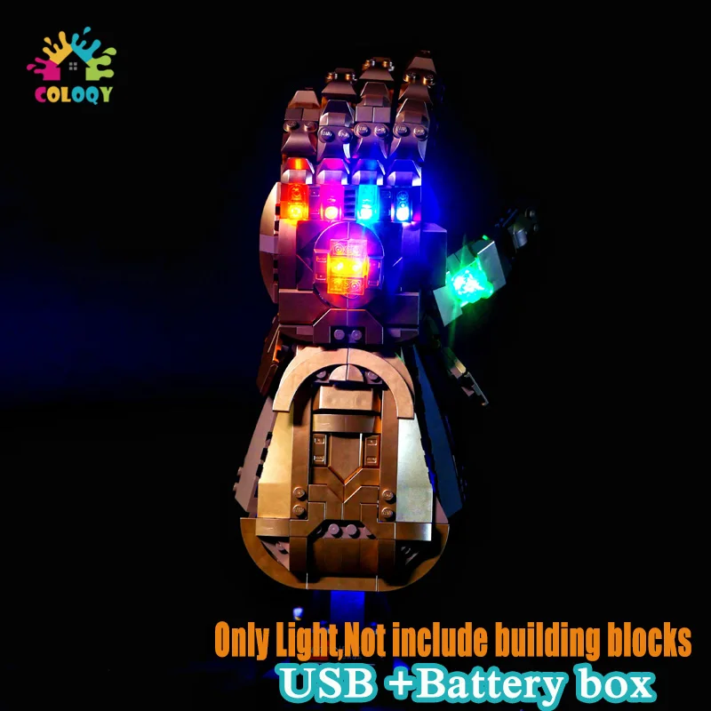 Набор со светодиодсветильник кой совместимый с 76191 этанос бесконечные перчатки