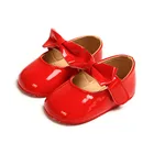 Первые ходунки для малышей; обувь из искусственной кожи с бантом для новорожденных девочек; обувь принцессы с мягкой подошвой для малышей