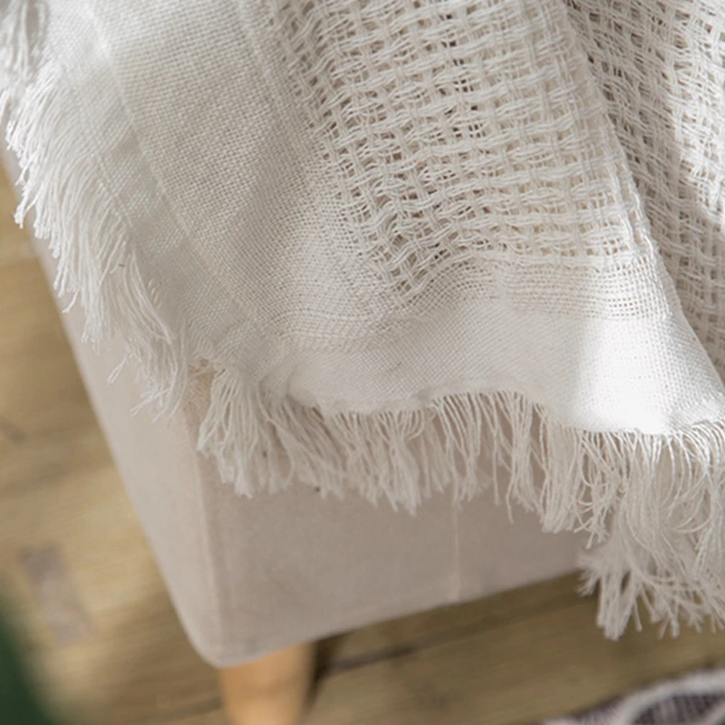 Плед одеяло мягкий ковер для путешествий и кемпинга однотонный белый цвет