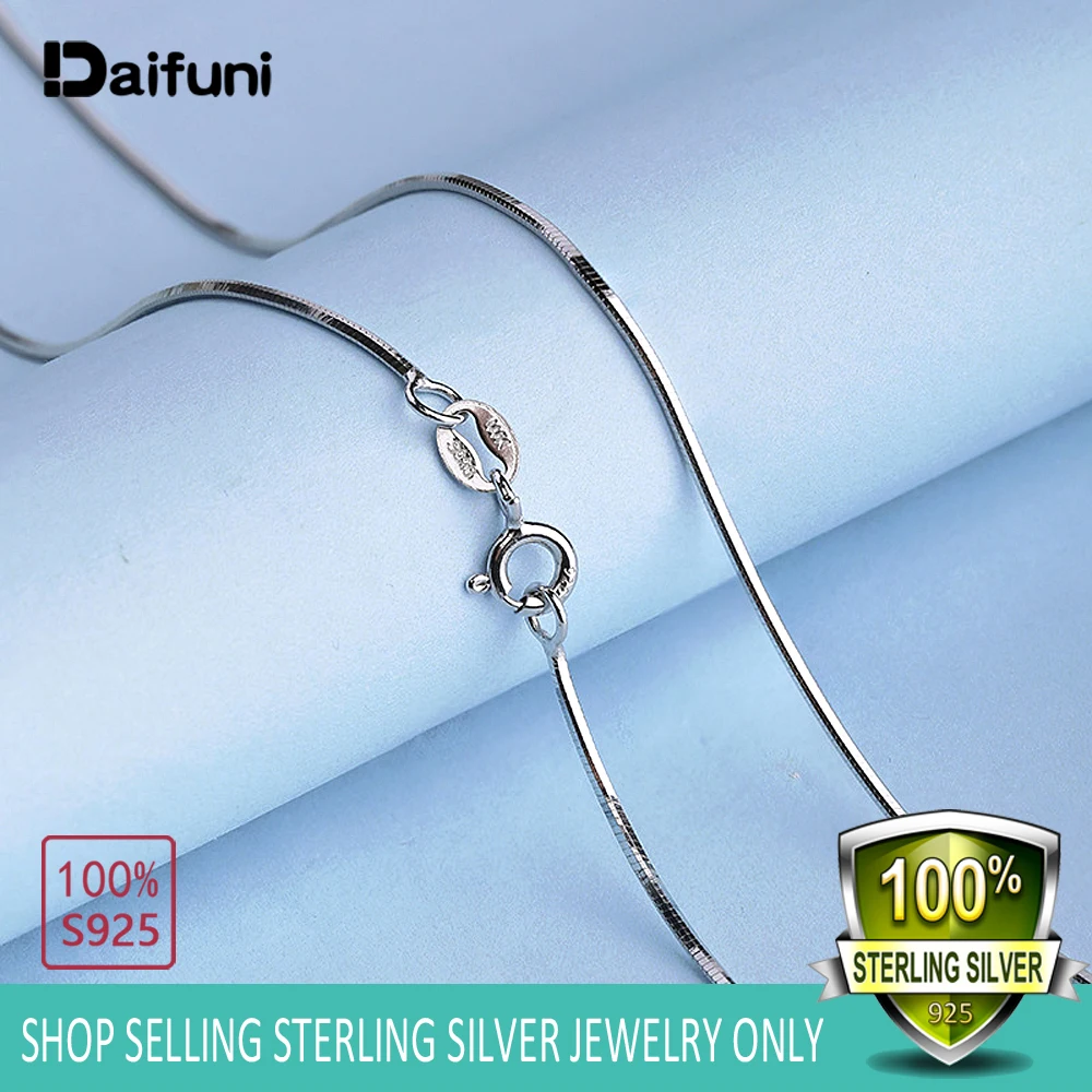 Женское тонкое серебряное ожерелье изящная цепочка из стерлингового серебра 925