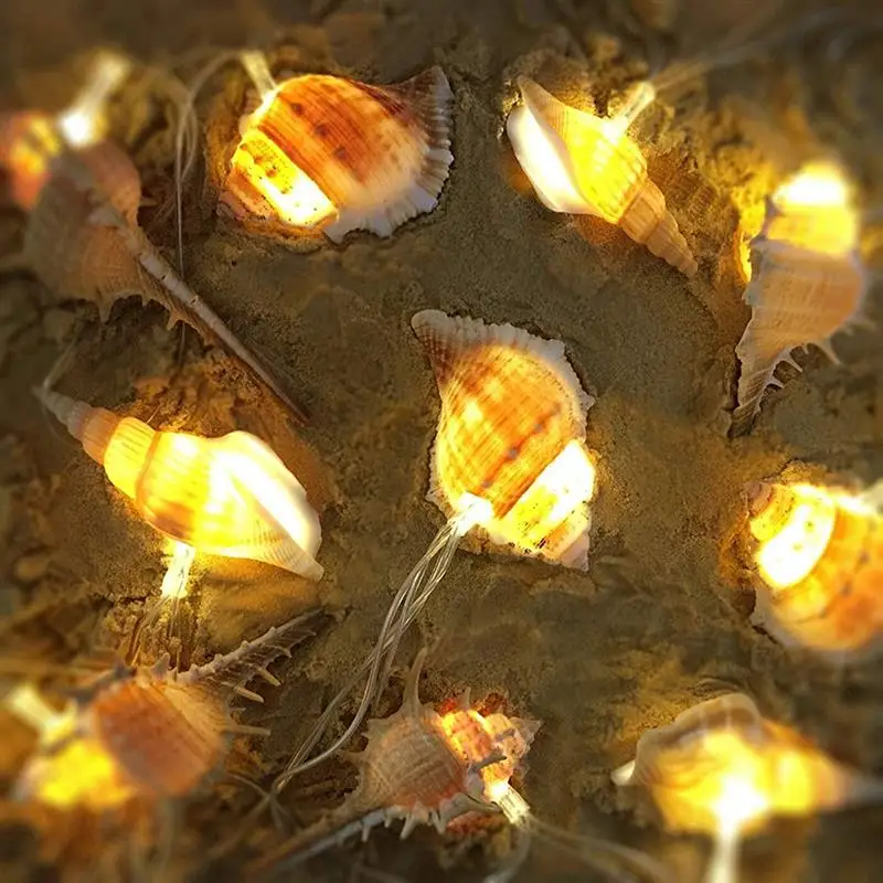 1.65m 10LED Conch String Lights Sea Shell LED Fairy Lamp Battery Operated Christmas Wedding Holiday Decor Lighting | Лампы и освещение