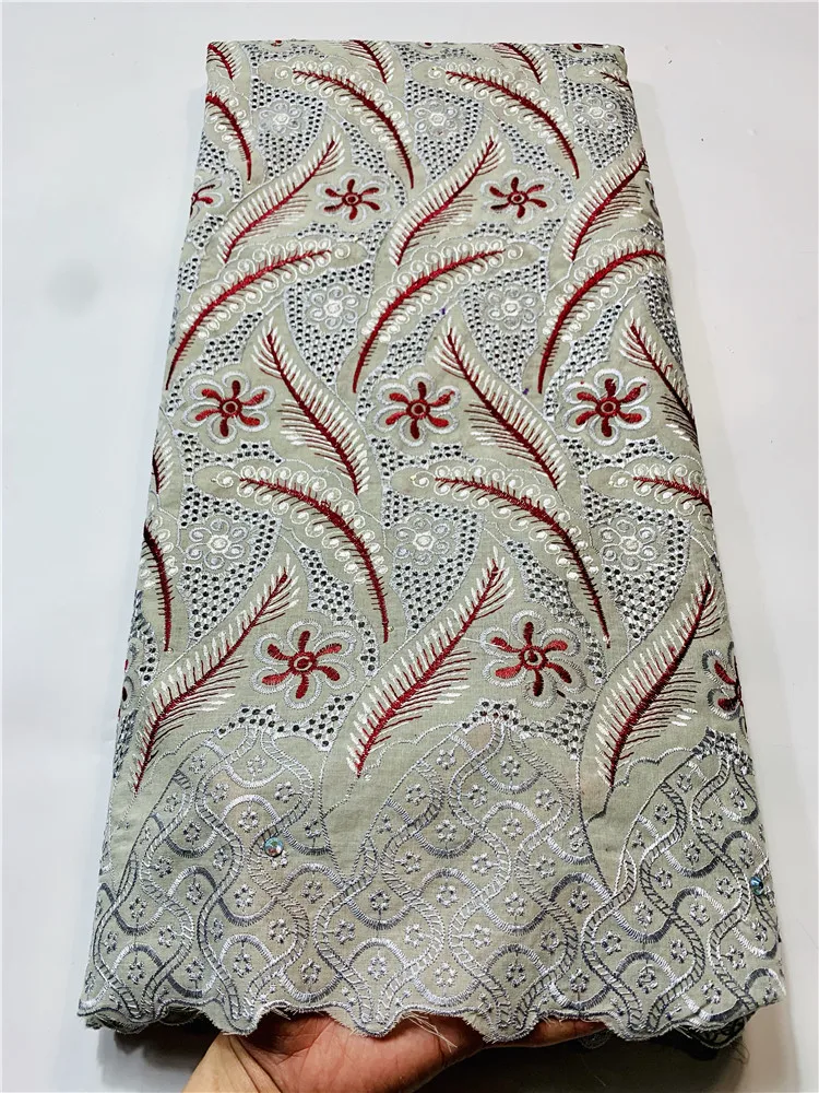 

Patch Colour African Cotton Embroidered Lace Fabric 5Yards /lot High quality Swiss Voile Lace Fabric For Party FYI1239