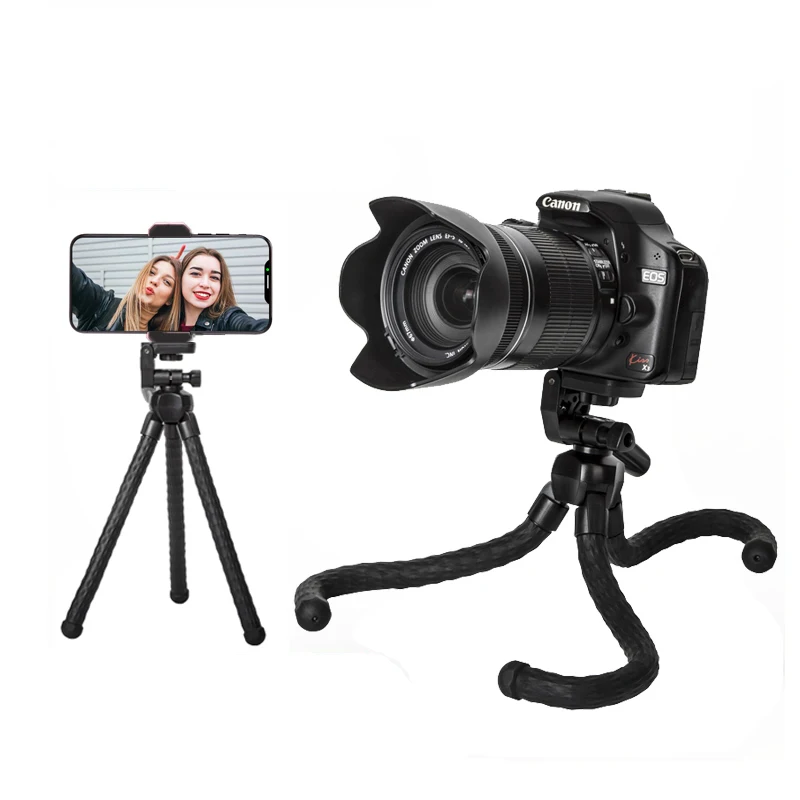 portable Flexible Octopus Phone Tripod Mount Holder Adapter for Canon EOS M200 M50 80D 90D 250D KISS X9 X10 for sony A6100 A6400