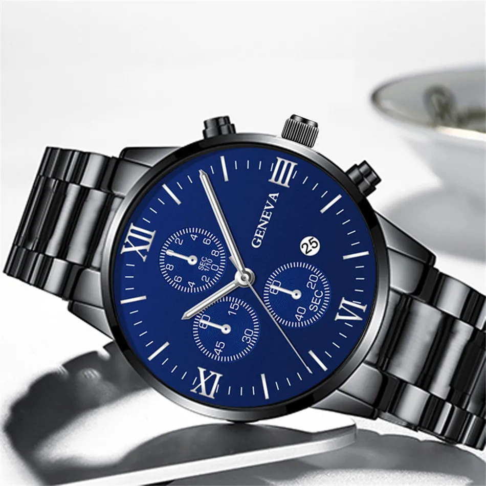 Watch Men Fashion Business Watches Luxury Calendar Clock Man Stainless Steel Quartz Wrist Watch reloj hombre