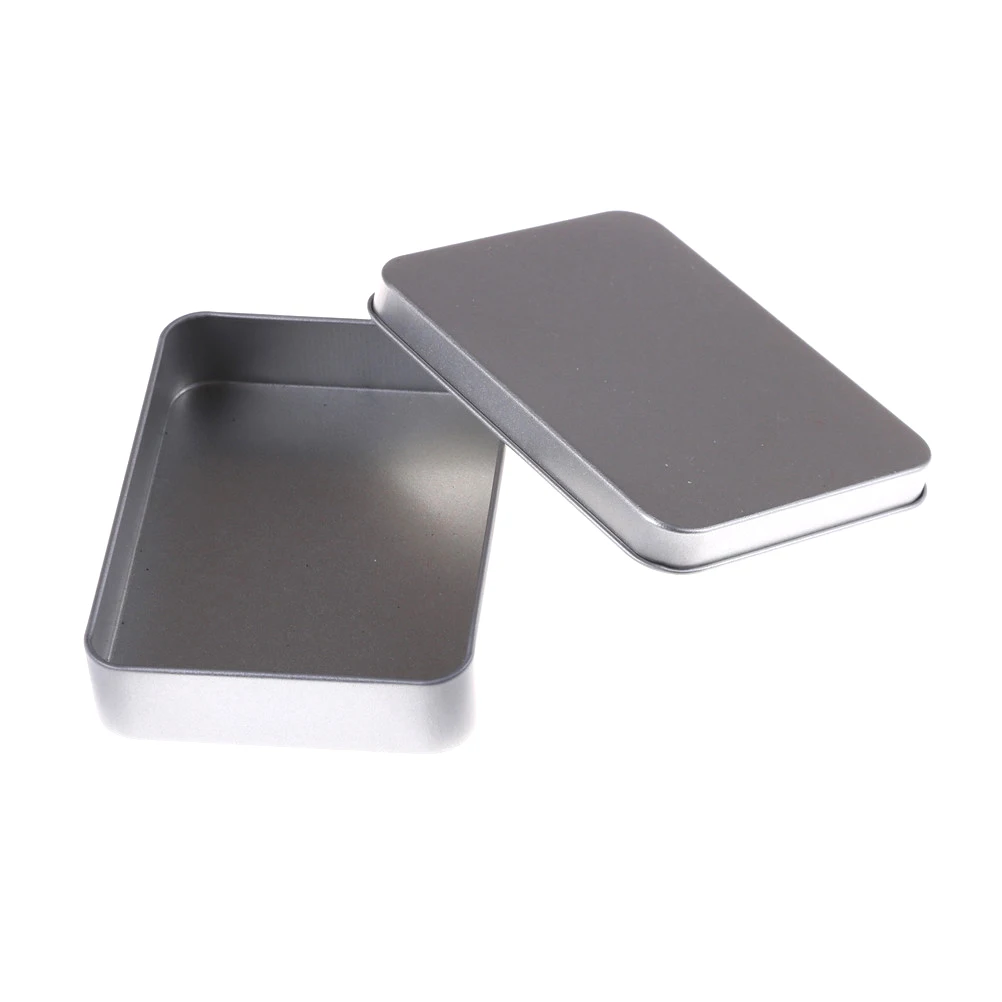 

1pcs Small Empty Storage Box Silver Flip Metal Tin Box Storage Case Organizer For Money Coin Keys Luxurious Tool Box Hot Sale