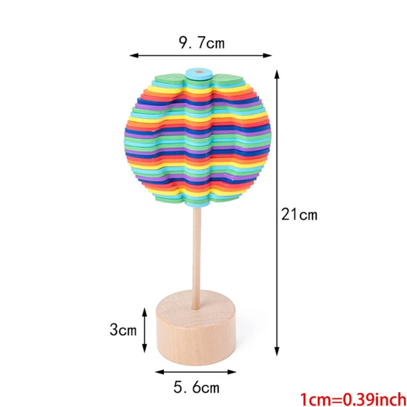 

Wooden Spiral Lollipop Stress Relif Toy Spinning Magic Wand Decompression Kit