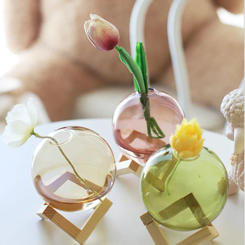Декоративная стеклянная ваза домашний декор цветочный горшок украшение для