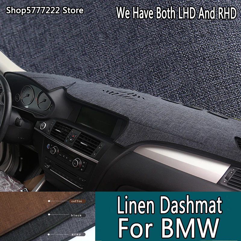 

car styling Linen dashmat dashboard cover for BMW X1 E84 F48 X2 F39 X3 E83 F25 G01 X4 F26 G01 X5 E53 E70 F15 G05 X6 E71 E72 F16