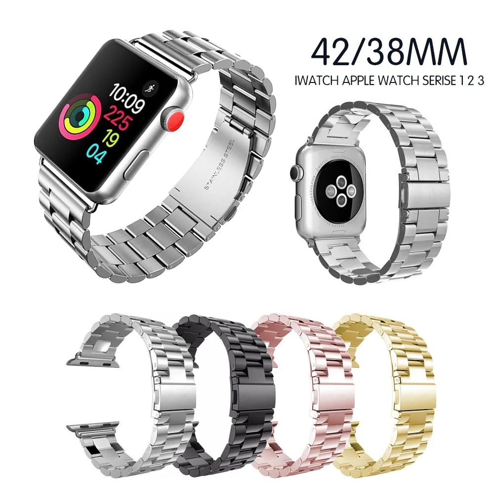 Ремешок из нержавеющей стали для Apple Watch 42 мм серия 5 4 3 2 1 сменный классический