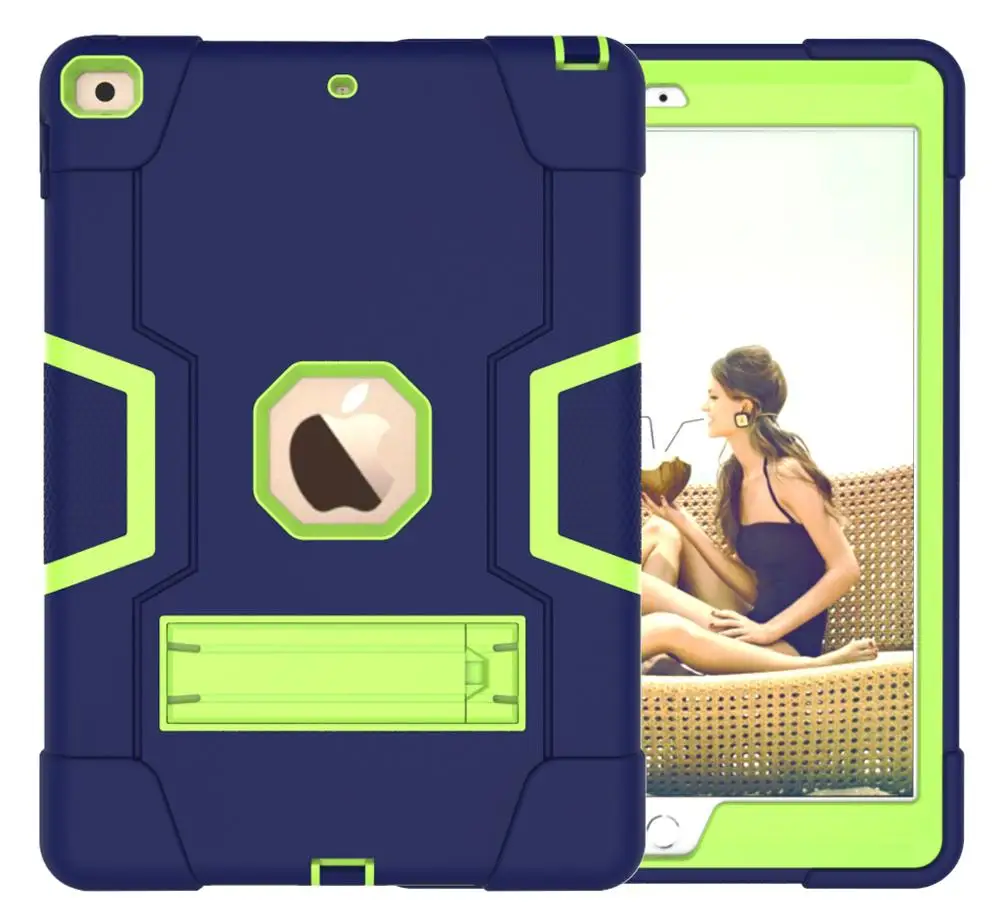 dark blue green Новинка для iPad 10,2 7th Gen чехол, прочный ударопрочный сверхмощный Гибридный трехслойный защитный чехол для детей - Цвет: dark blue green