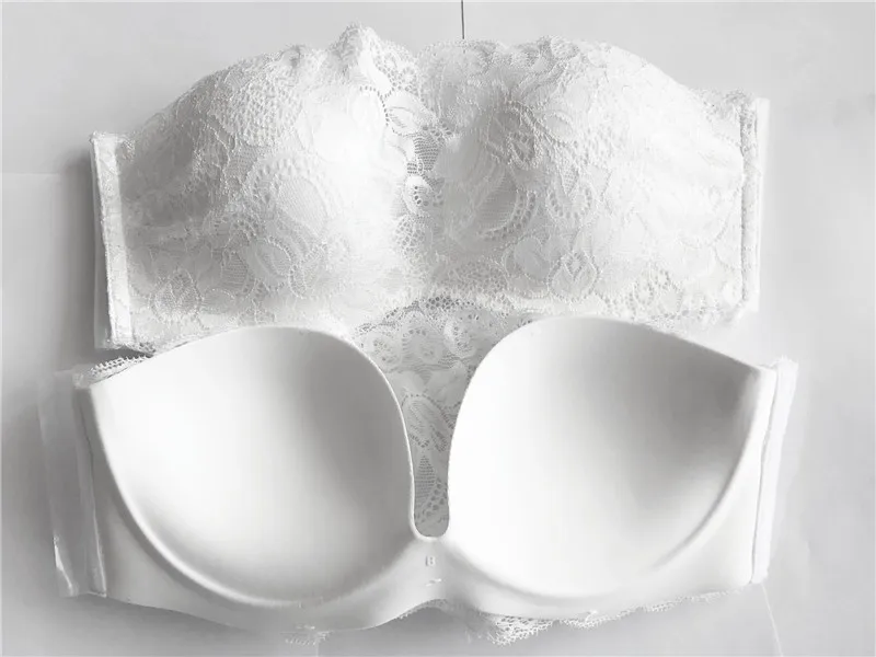 Сексуальный Невидимый бюстгальтер белый кружевной без косточек нижнее белье для