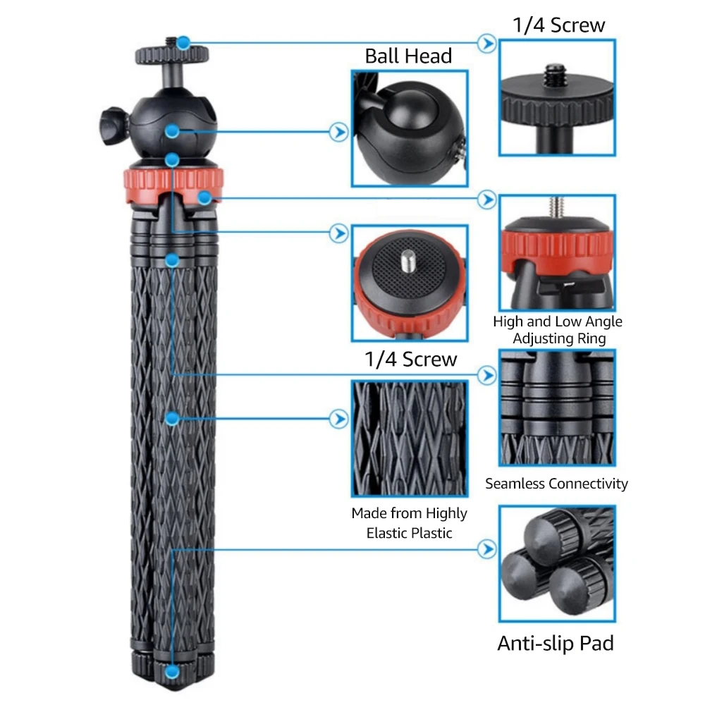Штатив Трипод для телефона GIZOMOS GP 05ST с 8 регулируемыми уровнями съемки в реальном