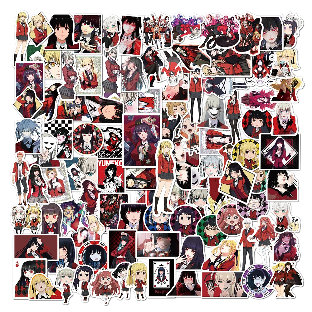 10/50/100pcs/set Anime Kakegurui Stickers For Guitar Kids TOY Bicycle Motorcycle Skateboard Laptop Luggage Decals