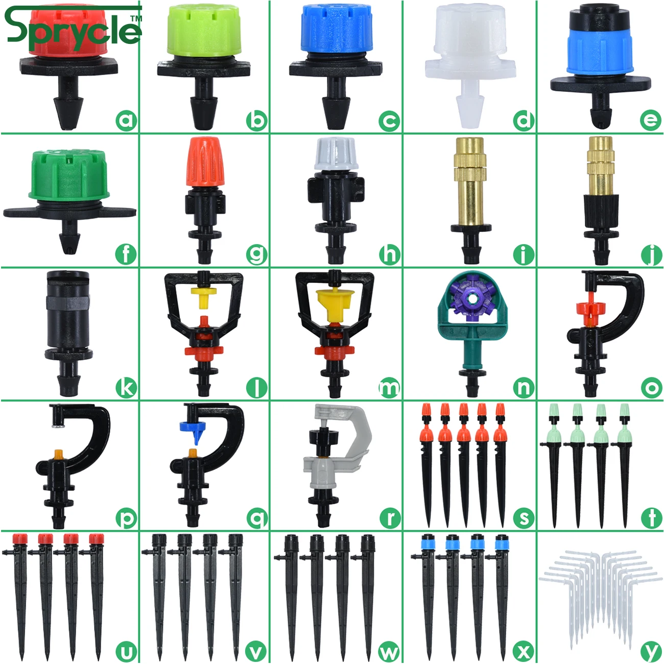 

SPRYCLE 4/7mm Garden Adjustable Irrigation Stake Sprinkler Emitter Dripper Micro Spray Rotating Nozzle Watering Arrow Greenhouse