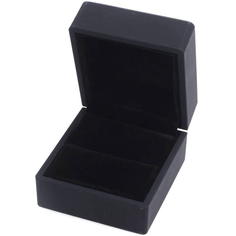 

2 Pack Black Engagement Ring Box Earring Pendant Box with LED Light