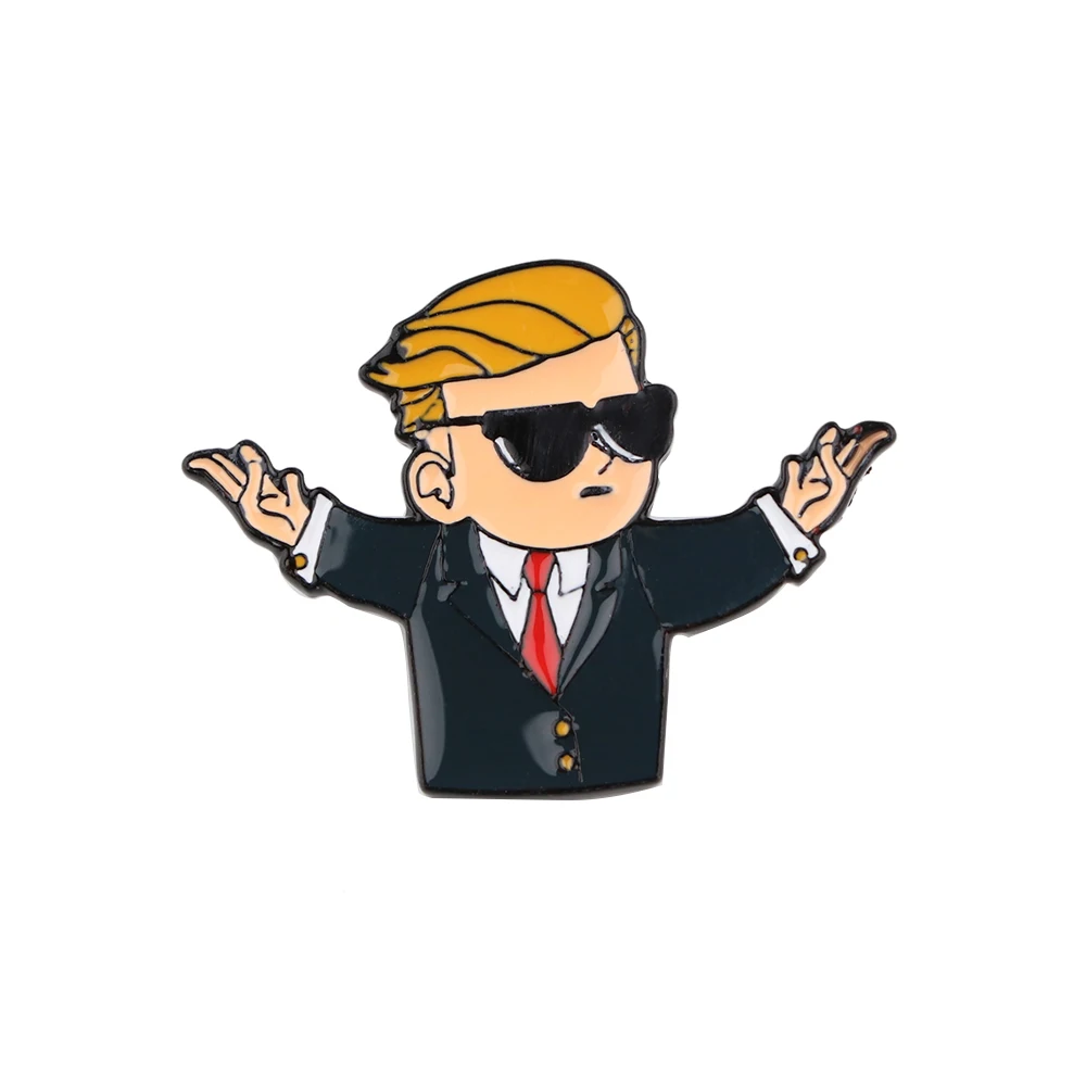 

AD644 Patchfan Cartoon Rich Man Metal Enamel Brooch Fashion Badge Pin Clothes Backpack Jewelry Gift