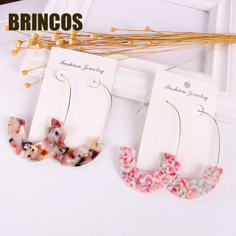 Модные Акриловые серьги 2019 набор обручей ювелирные изделия корейский