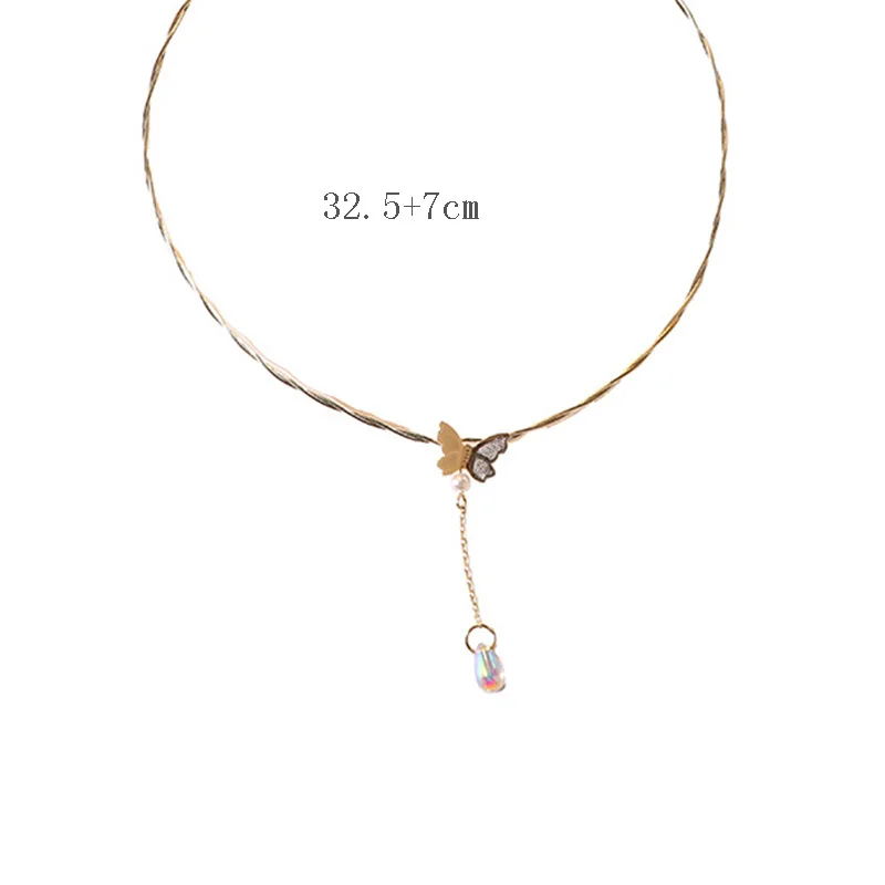 

Best Selling Cute Vivid Butterfly Pendant Necklaces For Women Girl Gold Color Chain Collar Shine Quality Jewelry Party Gift 2021